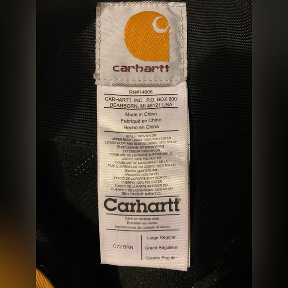 Large Beige Waterproof Carhartt Jacket - Picture 5 of 6